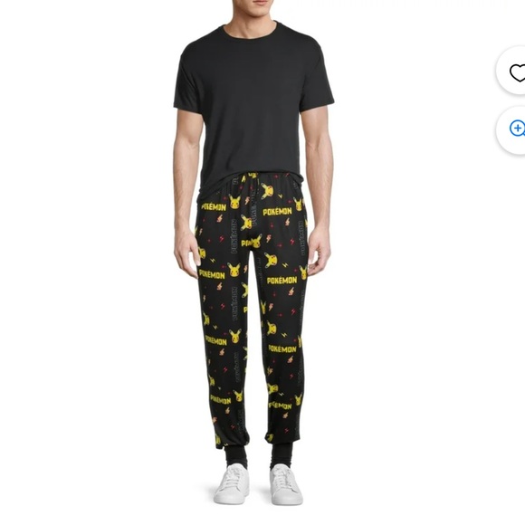 Pokemon Pika Game Toss Black Men's Lounge Joggers - Picture 3 of 13